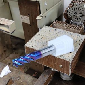 Fresa de extremo CNC de alta velocidad con recubrimiento de nanocarburo de tungsteno, 4 filos, 65HRC, vástago de 8mm, personalizable ODM/OEM ZY/OEM 6mm - Product Image 5