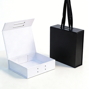 Eco-Friendly Recyclable Reusable Foldable Ribbon Handle Magnetic Closure Gift <b>Box</b> Glossy Lamination Customizable for Food - Product Image 3