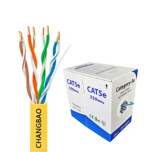 Changbao1000ft Kotak Tarik Cat5e Kabel Ethernet, PVC atau Jaket LSZH Isolasi HDPE UTP 4pr 24awg Kabel 5 Kucing