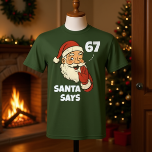 Santa Says 67 Meme - Camiseta navideña vintage - Product Image 3