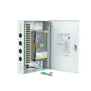 FEISMAN-caja de fuente de alimentación para sistema de seguridad CCTV, S-180W-12-18CH, OEM/ODM, 12V, 15A, 18 canales, CCTV, CA, DC