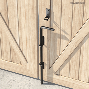 Stock local US, lot de 2 barres de porte battante robustes en métal de 18 pouces, neuves, en acier Gates, revêtement PVC noir, style moderne - Product Image 1
