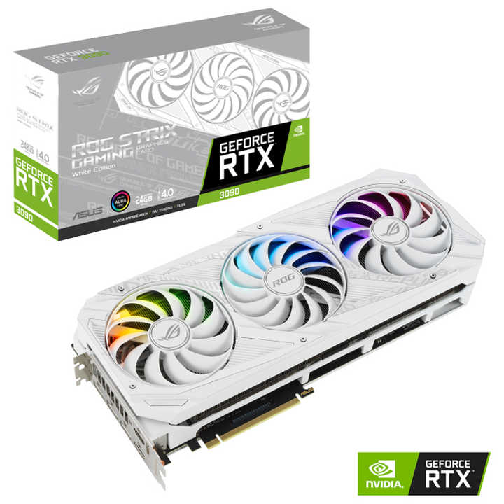 ASUS ROG-STRIX-RTX3090-O4G-WHITE - 24GB GDDR6X GPU Powerhouse
