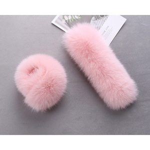 MWFur Fashion Custom Made polsini in <span class=keywords><strong>pelliccia</strong></span> di volpe <span class=keywords><strong>rosa</strong></span> da ragazza schiaffo sul polso polsini in <span class=keywords><strong>pelliccia</strong></span> di volpe per cappotto invernale - Product Image 4