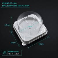 Boîtes à gâteaux miniatures écologiques jetables personnalisables en gros, forme dôme ronde ou base carrée, pour emballage de pizzas et desserts