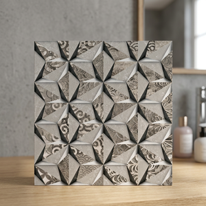 Carreaux de sol en céramique numérique aspect marbre gris 40x40cm, finition mate, porcelaine, pour chambre à coucher, design d'intérieur - Product Image 2