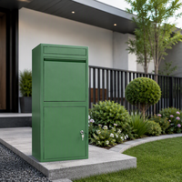 Boîte de livraison de colis extérieure verte à double porte, autoportante, verrouillable, étanche, antivol, en acier galvanisé, boîte aux lettres pour colis de porche