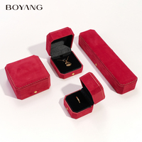 Boîte à bijoux de luxe en velours Boyang, ensemble de collier, bracelet et pendentif