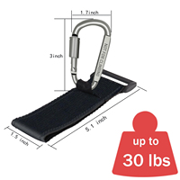 Crochets de poussette verrouillables en nylon/cuir PU résistant avec crochet en aluminium, clips de suspension multifonctionnels pour poussette et courses