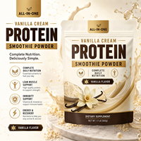 OLLI OEM Poudre de smoothie protéiné à la crème vanille tout-en-un, 20g de protéines, immunité musculaire, énergie, récupération, 500g