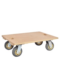 Dolly Pindah Barang Kayu Berat 4 Roda, Dolly Pengangkut Furnitur, Dapat Disesuaikan untuk Gudang, Rumah, Penanganan Kargo, Logistik
