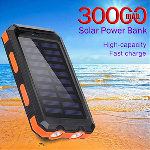 Power Bank <span class=keywords><strong>solaire</strong></span> de grande capacité, 30000mAh, 30000mAH, <span class=keywords><strong>chargeur</strong></span> avec 2 Ports usb, batterie étanche, pour voyage, Camping, <span class=keywords><strong>IPhone</strong></span> - Product Image 2