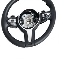 Volants de direction personnalisés en cuir PU et fibre de carbone pour F30/F10/E90/E70/E71/F35/F22/F18/E46/E36/E60/M3/M4/M5 - Style course à 3 branches