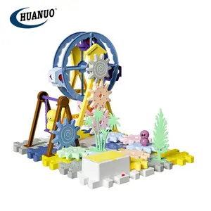 Crianças blocos educacionais DIY brinquedos criativos 69pcs paraíso conjunto jogar definir blocos de construção elétrica