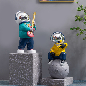 Oturma odası Nordic Led ışık reçine parti dekorasyon aksesuarı <span class=keywords><strong>Modern</strong></span> ev yaşam boyutu astronot heykel - Product Image 2