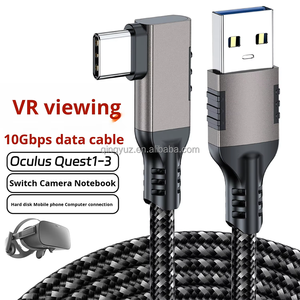 VR Link ナイロン USB <span class=keywords><strong>3.2</strong></span> Gen2 10Gbps 90度 タイプC ヘッドセットケーブル カメラ Oculus/Quest 3/Meta Quest 3S Quest2/Pro/Pico 4/Ultra対応 - Product Image 1
