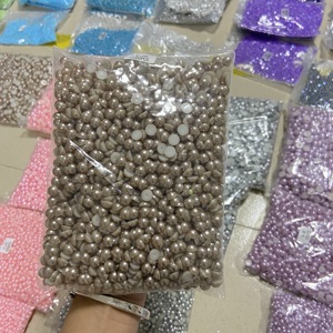 Whatstone 1,5 Mm 2mm 2,5mm <span class=keywords><strong>Loose</strong></span> Flat Bakc Abs Half Nail Art Pearl para decoración de uñas - Product Image 5