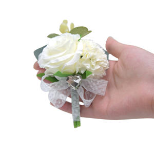 2024 boutonnière fleurs mariage Corsage broches blanc marié boutonnière boutonnière hommes mariage témoin mariage accessoires - Product Image 4