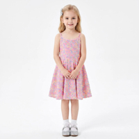 Gaun Pesta Anak Perempuan dengan Payet, Warna Pastel, Model Skater Fit Flare, Tali Spaghetti, untuk Pertunjukan Bakat, Gaun Putri untuk Anak Perempuan Usia 4-14 Tahun