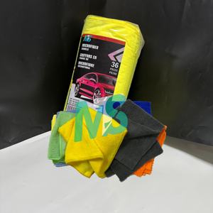 Toalla de microfibra de pelo alto/bajo personalizada en color y tamaño, amarilla, 300 g/m², para limpieza de coches - Product Image 1