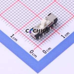 CL-SB-23B-01T Slide Switch SMD Switch Double Pole Three Throw Rectangle Pin Header Solder Tab Vertical Mount - Product Image 1