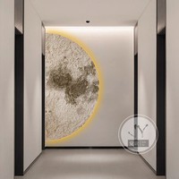 Lampe LED demi-lune moderne de luxe léger haut de gamme, peinture en relief, impression haute résolution, nature morte en porcelaine de cristal