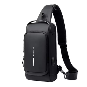 Custom Logo Waterproof Chest <b>Bags</b> Anti Theft Designer USB Crossbody <b>Sling</b> <b>Bags</b> for Men Fashion Chest Pack Single Shoulder <b>Bag</b> - Product Image 2