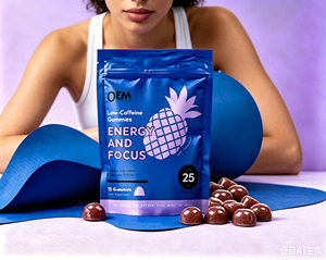 OEM Energy Booster Vitamins Caffeine Energy Supplement Low Caffeine <b>Gummy</b> <b>Candy</b> with Lion's Mane Vitamin B12 Focus 60 Count - Product Image 2