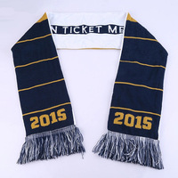 Kein Moq Custom Printed Polyester Gestrickt Winter Jacquard Schals Fußball Fußball Sport Fan Schal