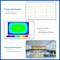 Éclairage LED anti-éblouissement sans ombre IP65 pour terrain de basket-ball, courts de badminton intérieurs, gymnases, angle de faisceau de 120°, éclairage suspendu 220V