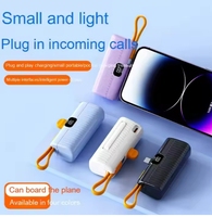 Mini 2-en-1 5000mAh étanche Capsule Power Bank avec affichage LED câble d'urgence chargeur Portable support de téléphone