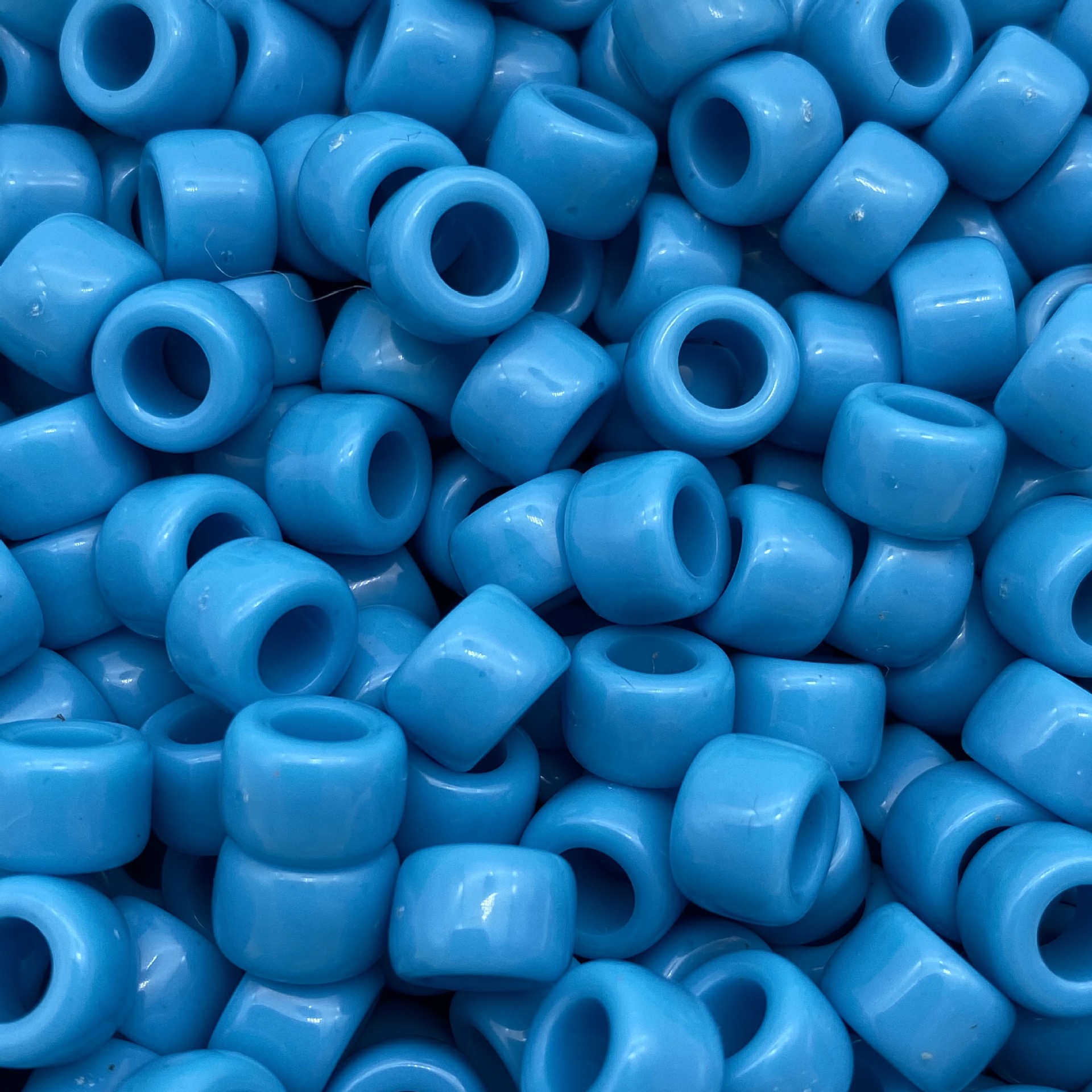 300 Perline Pony Acriliche 9mm Opache - Colore Blu Reale - Perline Per Gioielli E Lavori Creativi