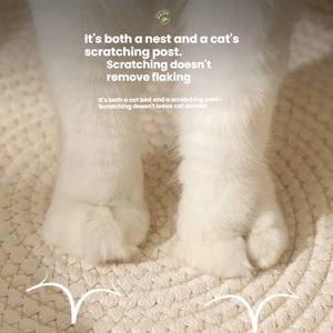 Panier <span class=keywords><strong>pour</strong></span> animaux de compagnie en corde de coton tressée à la main, style moderne, oreilles de chat, <span class=keywords><strong>pour</strong></span> chats et petits chiens, avec tapis en lin respirant et résistant aux griffures - Product Image 5
