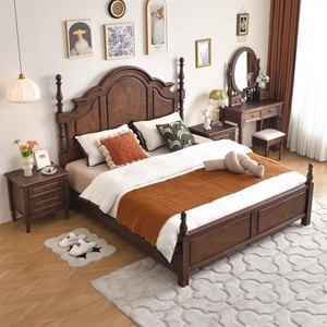 <span class=keywords><strong>Cama</strong></span> de Matrimonio o Queen Size de Madera de Caoba Sólida de Estilo Clásico, Diseño Moderno <span class=keywords><strong>Minimalista</strong></span>, con Sistema de Elevación a Gas y Almacenamiento - Product Image 3