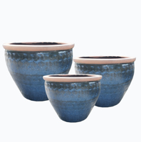 Grands pots à fleurs en céramique, résistants au gel, faits à la main, de style rustique européen, pour l'utilisation dans les jardins et les centres commerciaux, et la décoration intérieure.