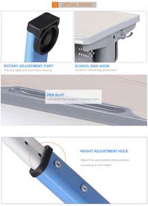 Regolabile Scrivania E Sedia per Gli Studenti di Economia di Spazio di Scuola Mobili - Product Image 3