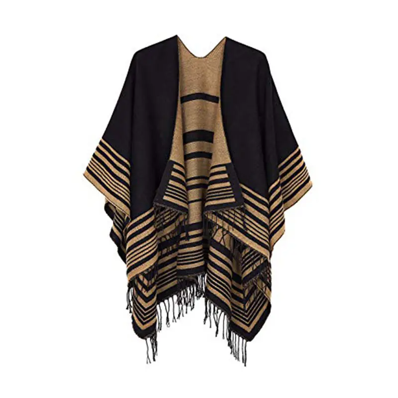 Gegarandeerd kwaliteit hot koop cashmere poncho sjaals stijlvolle luxe merk plaid fringe dames poncho en stola