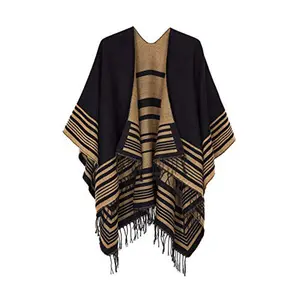 Poncho y estolas de Cachemira para mujer, poncho de marca de lujo con estilo, a cuadros, con flecos, calidad garantizada, gran oferta