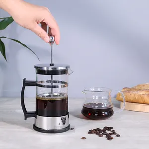 HIGHWIN Heat Resistant Glass French Press Coffee and Tea Maker Borosilicate Glass Coffee French Press