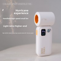 Ventilateur portable haute vitesse avec écran numérique, batterie rechargeable 3600 mAh, mini ventilateur puissant pour extérieur