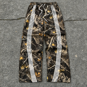 Custom Cut Edge Elastic Baggy Men's Outdoor Hunting Camo Tree Print <strong>Pants</strong> Stacked Carpenter Vintage <strong>Camouflage</strong> <strong>Cargo</strong> Trousers - Product Image 2