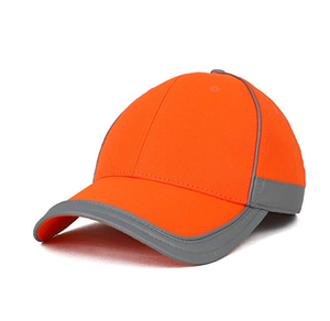 Casquette de baseball fluorescente à rayures de sécurité haute visibilité, couleur orange ou verte réfléchissante - Product Image 3