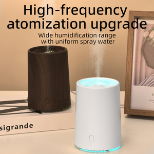 Modern Design USB Ultrasonic Mist Aroma <strong>Diffuser</strong> 160ml <strong>Humidifier</strong> Quiet Wood Grain Colorful Lights for Home Office Hotel - Product Image 4