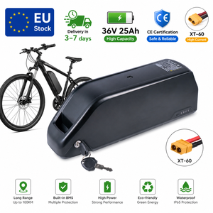 Batterie de vélo électrique Li-Ion 36V 25Ah, avec connecteur XT-60, pour montage sur tube de selle de vélo de montagne, étanche IP65, stock européen - Product Image 1