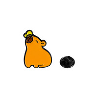 Kartun asli logam campuran lencana Internet selebriti Capybara menggemaskan ransel dekorasi berlapis ukiran lucu pinggang tetap bros