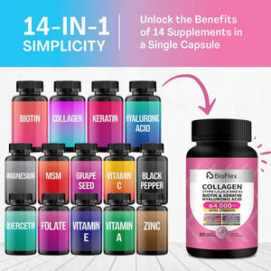 <span class=keywords><strong>Amazon</strong></span> vendita calda Logo personalizzato vitale Glow Blend sbiancamento della pelle collagene capsule integratore con biotina cheratina acido ialuronico - Product Image 2