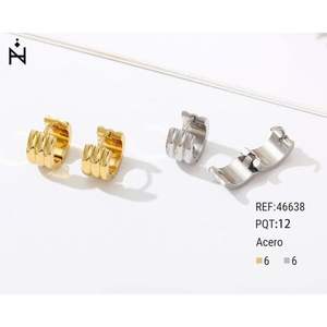 Klara Fine Clip On <b>Earrings</b> Gold Silver Acero 6mm 12 Pcs Set - Product Image 1