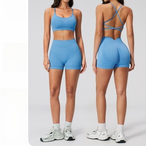 <strong>Women</strong> Seamless Beauty Back Yoga Set Quick Dry Tight <strong>Shorts</strong> Running Fitness Sports <strong>Suit</strong> - Product Image 2