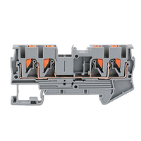Bloc de bornes sur rail DIN PT2.5-QUATTRO 2 entrées 2 sorties, connecteur à ressort enfichable 800V 24A 0.2-2.5mm²