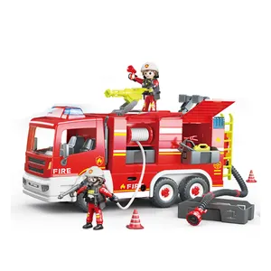 Mainan edukasi elektrik untuk anak, mainan edukasi baru 2023, truk Penyelamatan Api Elektrik dan seri helikopter dengan lampu dan suara